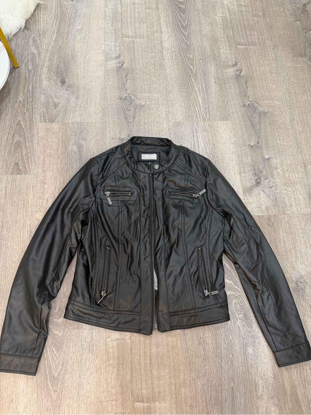 Men's Black Faux Leather Moto Jacket